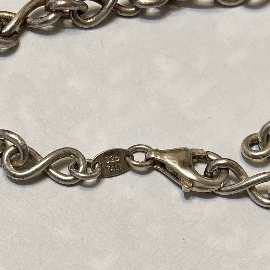 Sterling silver 925 chain bracelet with clasp