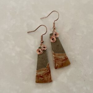 Desert Jasper Wire Wrapped Earrings